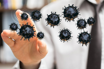 Virus Covid 19-NCP. nCoV denoted is single-stranded protection virus..