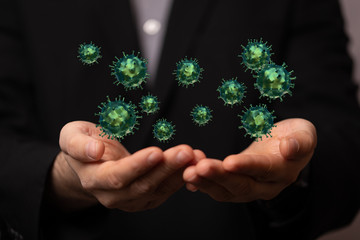 Virus abstract background. protection Genetics Bacteriological Microorganism..