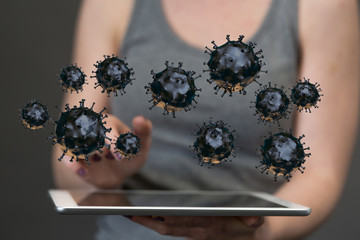 Virus abstract background. protection Genetics Bacteriological Microorganism..