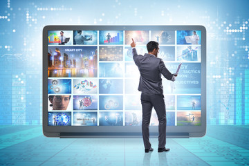 Many different images in video streaming concept