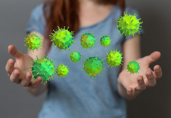 Virus abstract background. protection Genetics Bacteriological Microorganism..