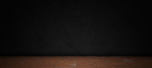 Black, dark and gray abstract cement wall and studio room , interior texture for display products. wall background..