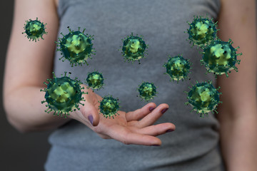 Virus abstract background. protection Genetics Bacteriological Microorganism..