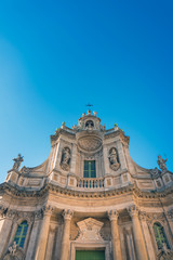 Antique building view in Old Town Catania, Italy