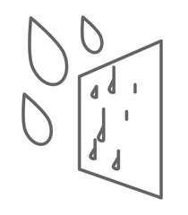 Window glass and raindrops, moisture impact on product