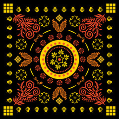 Georgian traditional ornaments. Vector Ornament With Caucasian Motifs. Persian colored carpet.Vector, Illustration.  Rich ornament for fabric design, handmade, interior decoration