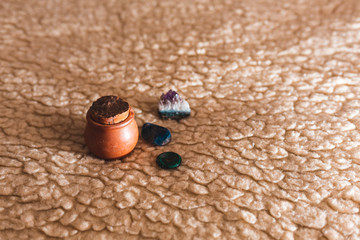 bote rústico en manta de borriquito 