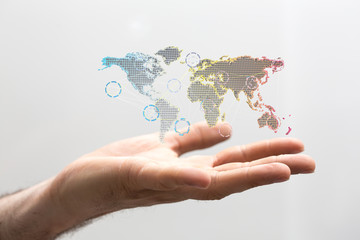  Big data visualization. Network connection structure network