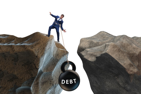 Concept Of Debt And Load With Businessman