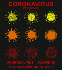 Coronavirus mutation types a b c graphic design vector art