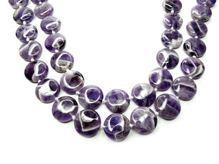 fashion beads necklace jewelry with semigem crystals amethyst
