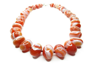 fashion beads necklace jewelry with semigem crystals carnelian