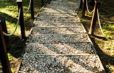 Trail, steps with gravel