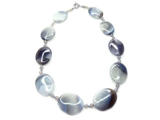 fashion beads necklace jewelry with semigem crystals agate