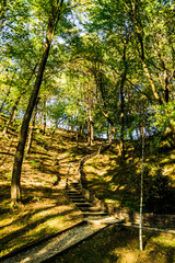 Path to the temple and the hermitage. Sinca Veche, Fagaras, Romania.