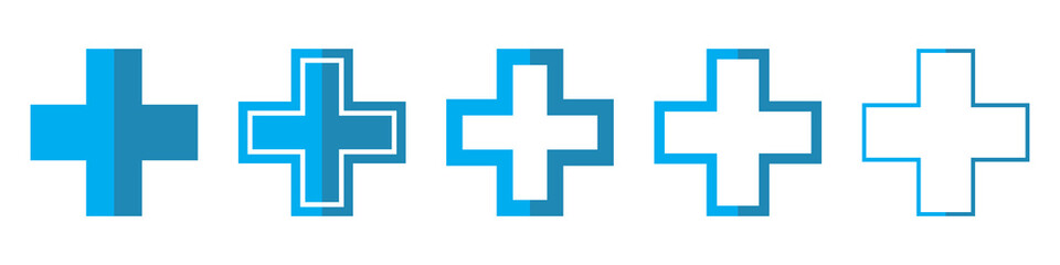 Medical cross vector icons set.