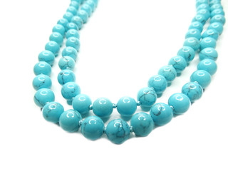 fashion beads necklace jewelry with semigem crystals turquoise