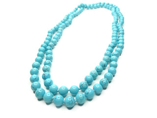 fashion beads necklace jewelry with semigem crystals turquoise