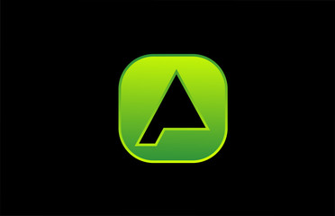 green black A alphabet letter logo icon design for business and company
