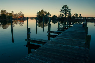 Fototapeta premium sunset finger piers