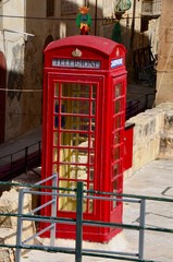 Typical British telephone box in Valletta, Malta