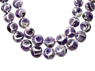 fashion beads necklace jewelry with semigem crystals amethyst
