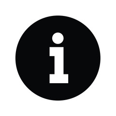 black circle alphabet i info information business icon symbol silhouette black white sign