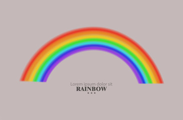 Transparent rainbow icon isolated. Realistic rainbow vector illustration