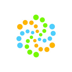 SPINNING COLORFUL DOTS VECTOR
