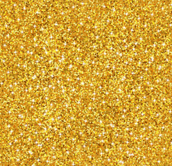 Gold glitter realistic, white background vector illustration