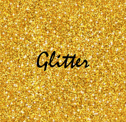 Gold glitter realistic, white background vector illustration