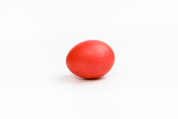 Easter multicolor eggs isolated on a white background. Rainbow. Copy space. Flat lay. Top view.