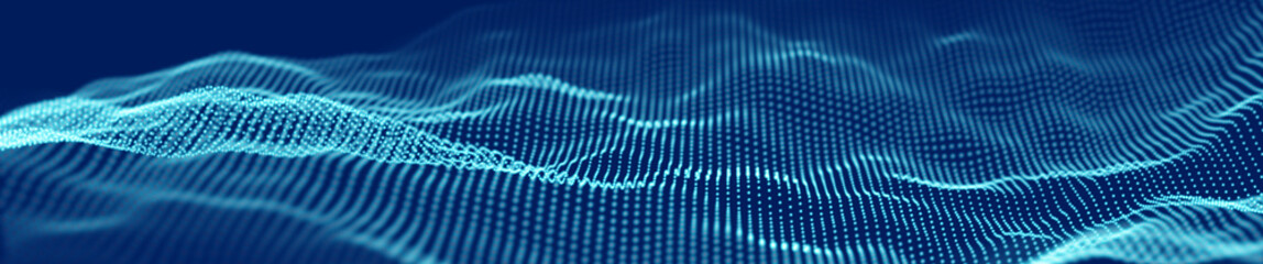 Blue digital wave abstract template.