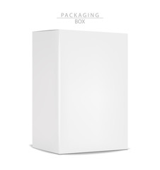 White box packaging, realistic isolated white background