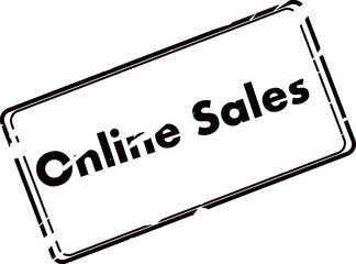 A stamp logo vector image of online sales. print icon.