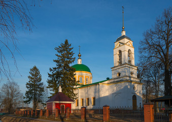 Naklejka premium Church of St. Basil Great and St. Elias Chapel in Vasilyevskoye village, Sergiev Posad District, Moscow Region, Russia