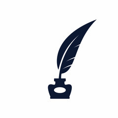 Quill Pen and In bottle Icon Vector