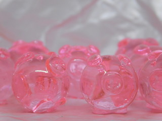 pink rose petals in glass