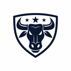 Bull Head and Stars In Shield Emblem
