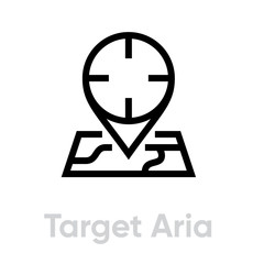 Obraz premium Target Area icon. Editable line vector.