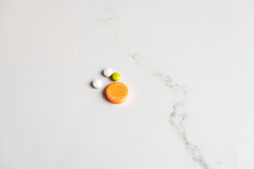 Multivitamin tablets and effervescent tablet to boost immune system and wellbeing