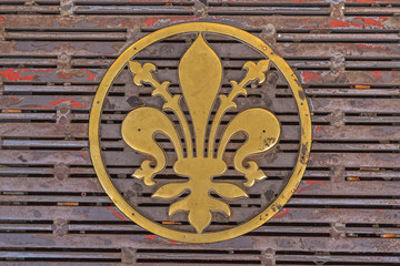 Il Giglio, Florence emblem, taken on manhole cover.