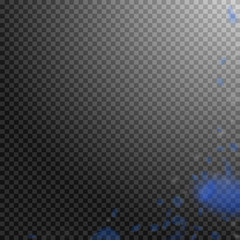 Dark blue flower petals falling down. Posh romanti