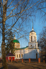 Fototapeta premium Church of St. Basil Great and St. Elias Chapel in Vasilyevskoye village, Sergiev Posad District, Moscow Region, Russia