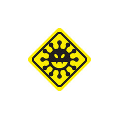 Stop Corana Virus Disease or Covid-19 symbol logo design template