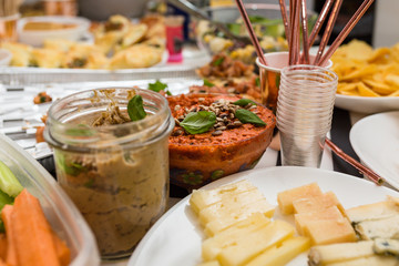 Healthy and vegan apetizers on party