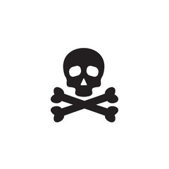 Poison symbol lgoo design with using skull and cross bones icon template