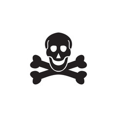 Poison symbol lgoo design with using skull and cross bones icon template