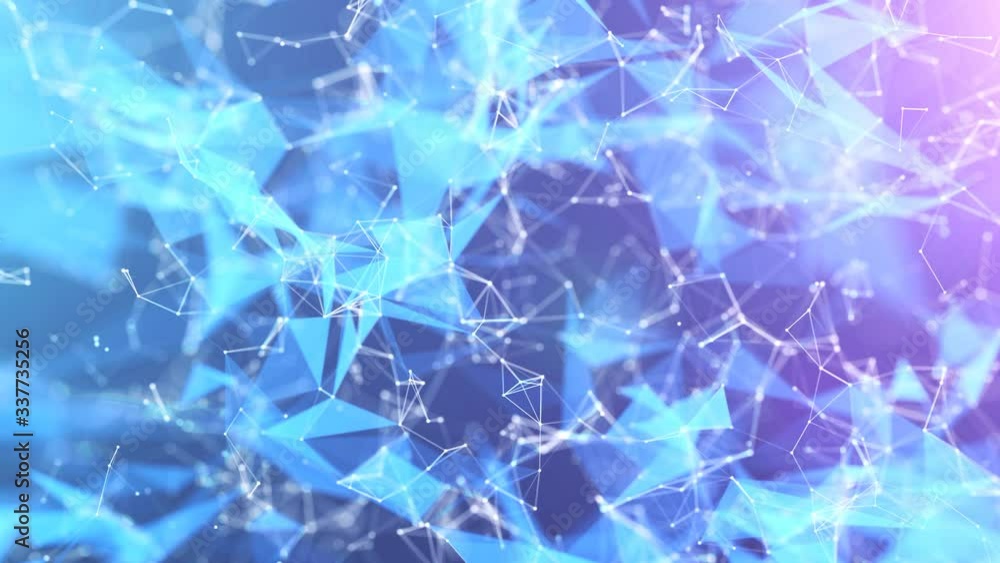 Poster bright abstract digital plexus moving