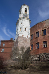 Fototapeta na wymiar Clock tower, Vyborg, Leningrad region